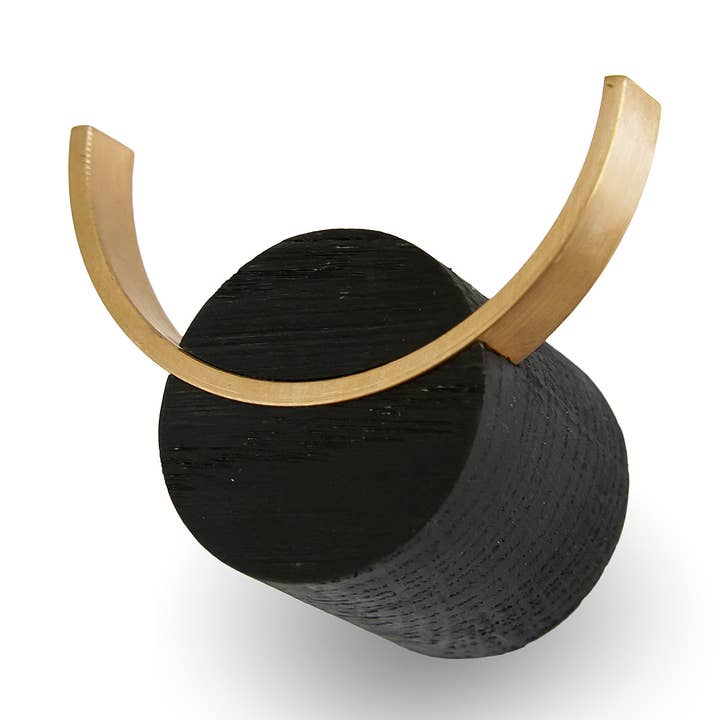 Black wall hook DEER - Brass, black painted wood, 2 sizes for wholesale by NAMUOS