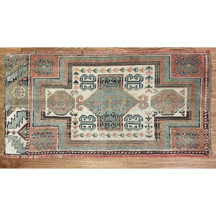 Hand-loomed Vintage Turkish Doormat | 1.9 x 3.7 for wholesale by Vintage Loomz