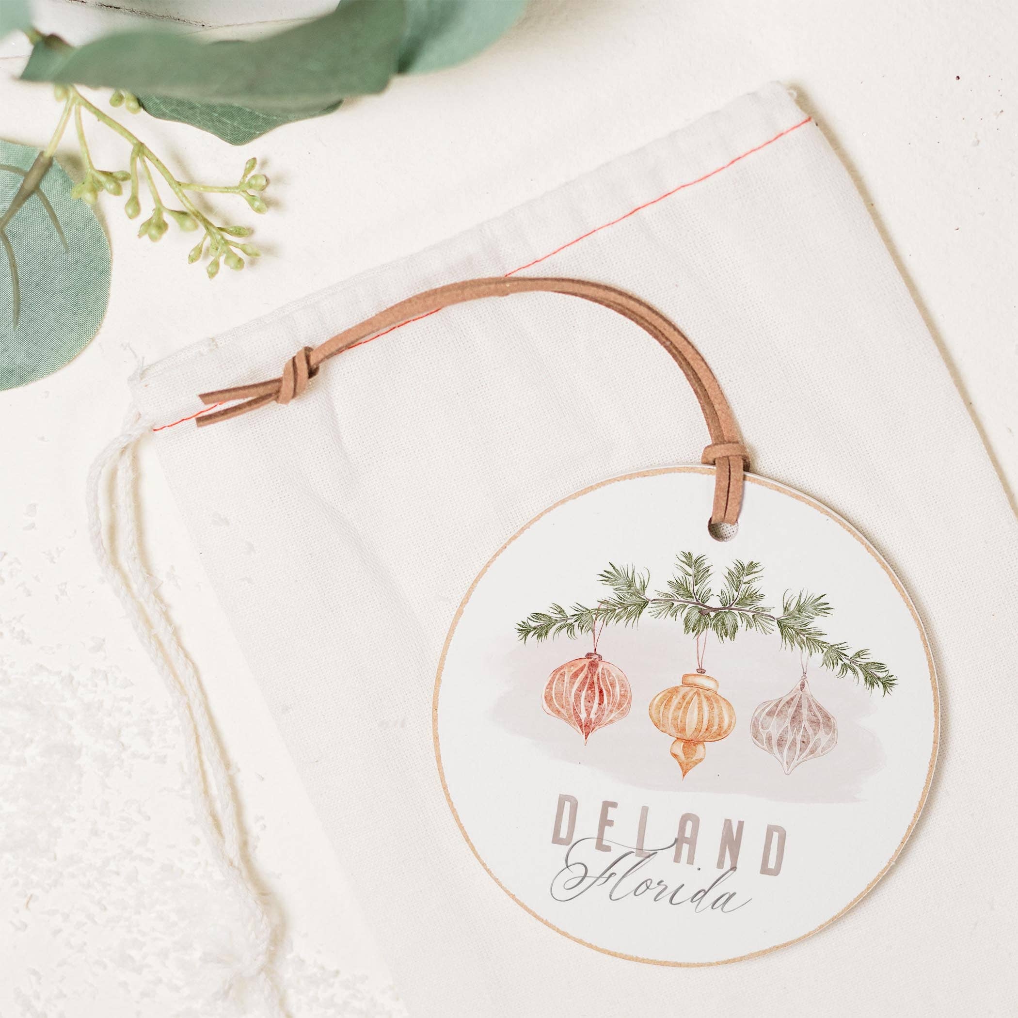 White 4" Round Ornament-Holiday Ornaments DeLand Florida for wholesale on Faire1