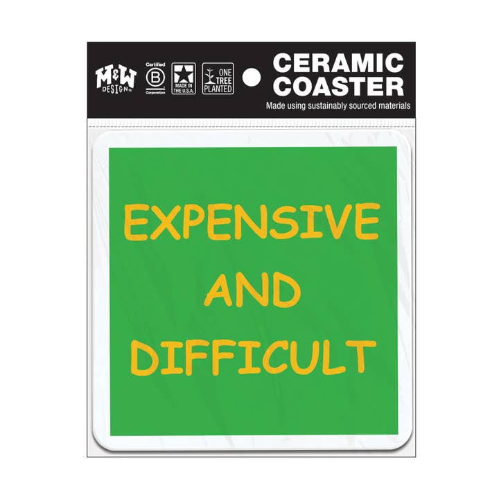 Cher et Difficile - Dessous de Verre en Céramique pour la vente par WitWords by M&W Design Co.