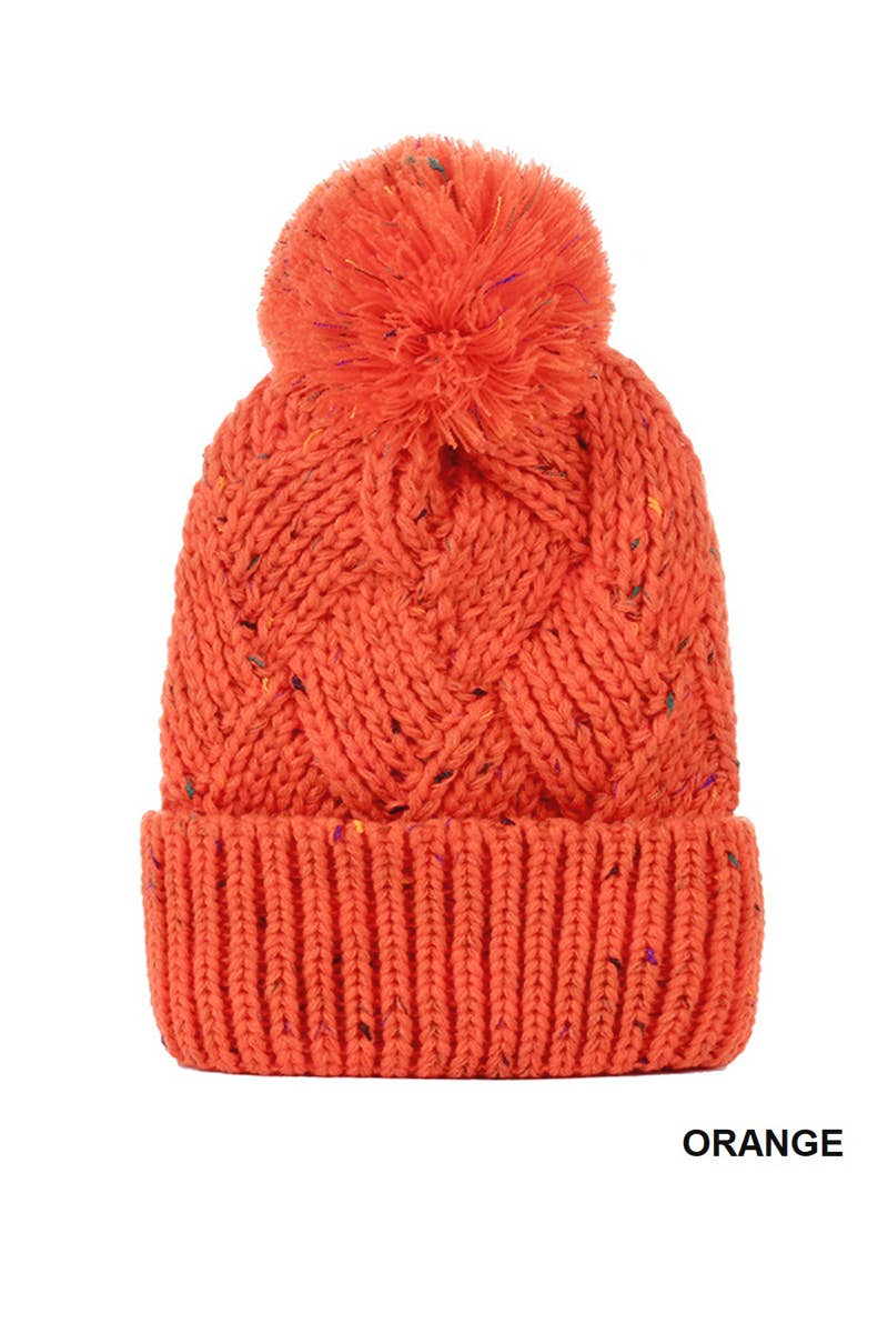 42POPS – wholesale Beanie – Women's – ,.SI-25271 Speckled Pom Pom Beanie0