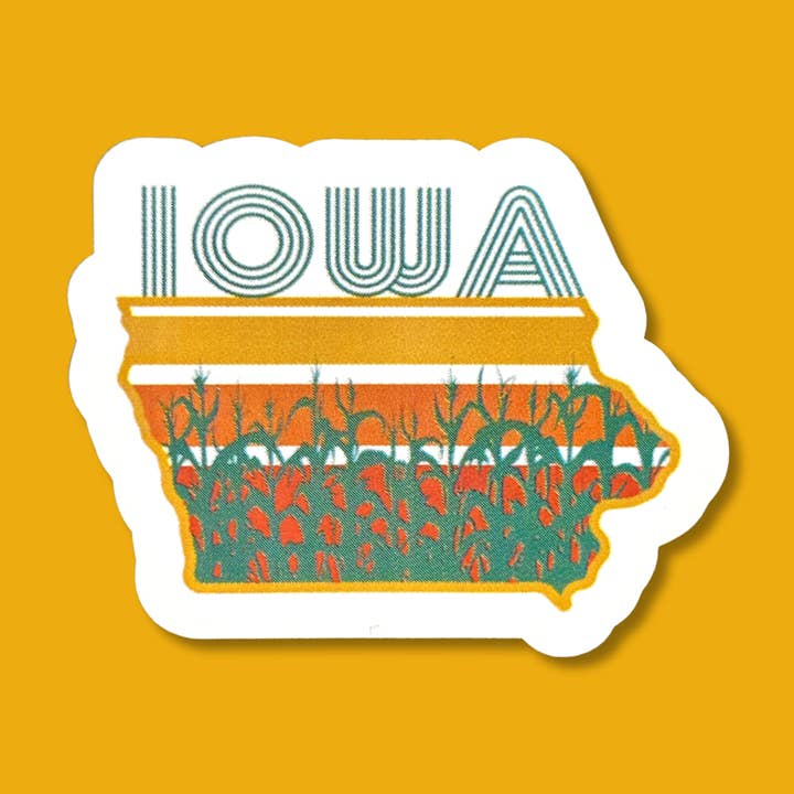 Iowa Retro Corn Sticker for wholesale by dkhandmade