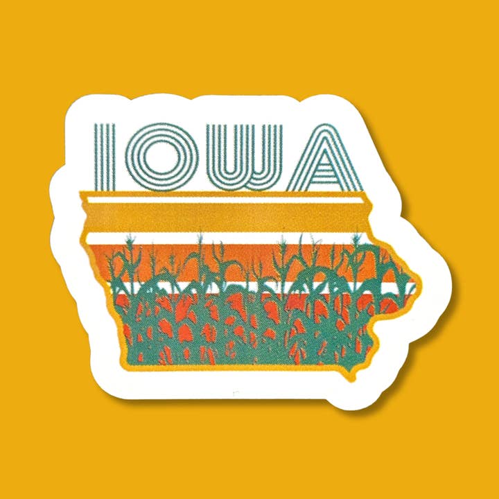 Iowa Retro Corn Sticker for wholesale by dkhandmade