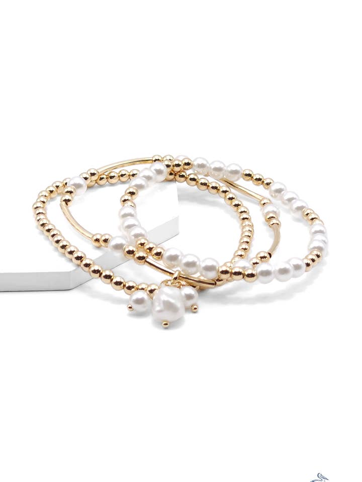 Pearl It On - Gold Bracelet for wholesale by Sunset Marsh LLC