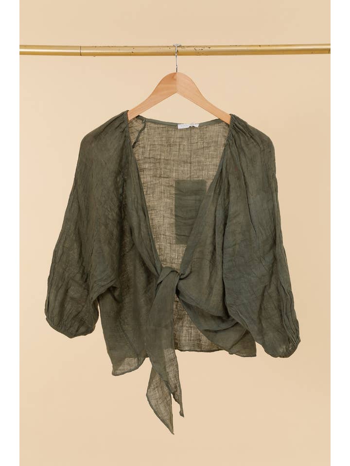 la maison des fibres naturelles - Wholesale Blouse - Women's - Linen wrap top 621286 100% linen