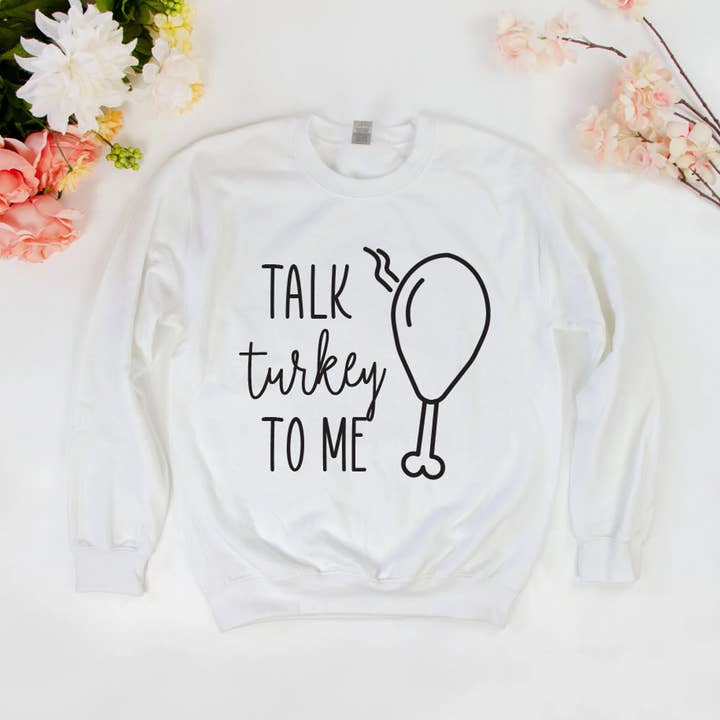 Tal Tyrkiet til mig Brugerdefinerede Thanksgiving Trøjer, Perosnalized for engroshandel hos GiftsbyPR