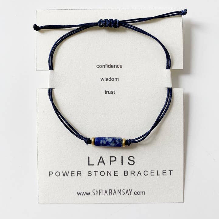 Sofia Ramsay - Venta al por mayor Pulsera de cuentas - Pulsera de piedra Lapislázuli Power Stone - Unisex semipreciosa