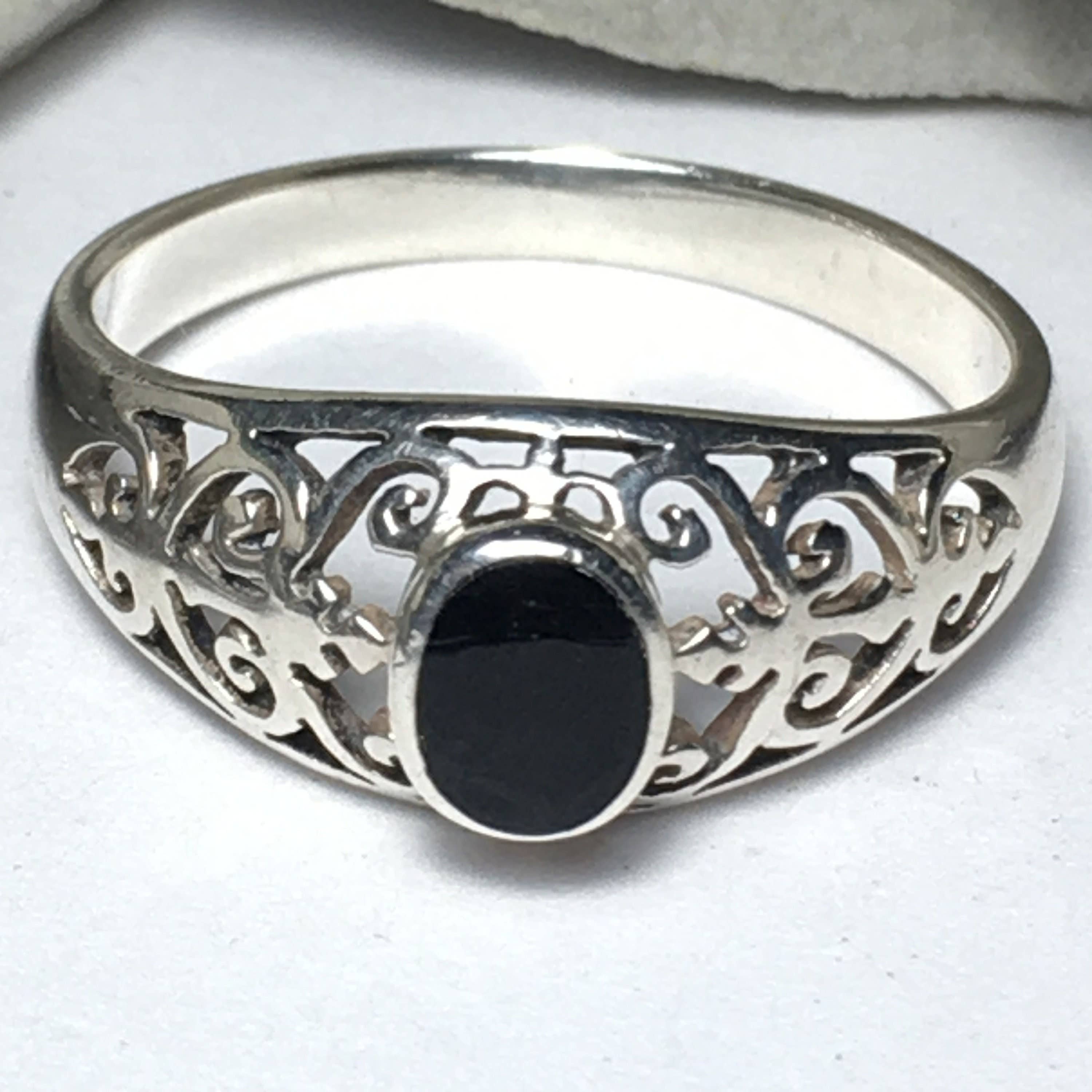 Wildheart Crystals - Wholesale Cocktail/Statement Ring - Onyx Sterling Silver Ring (Size 9)2