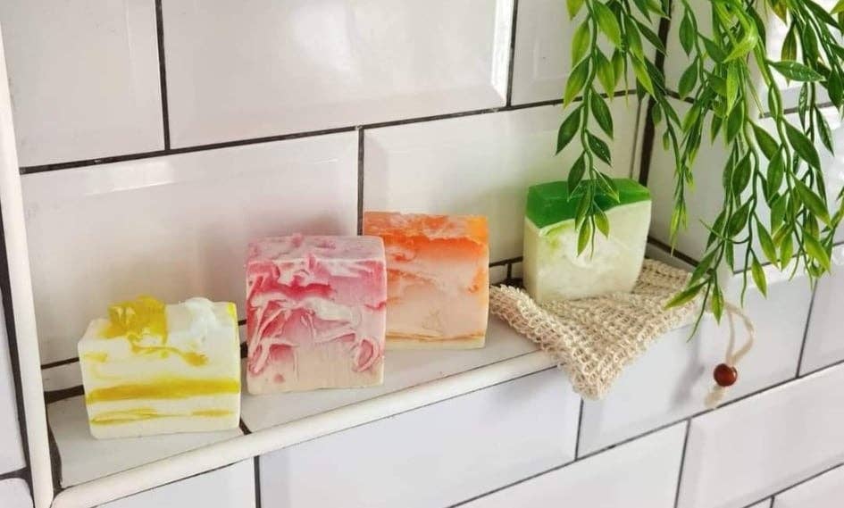 White light at home – wholesale Bar Soap – Strawberry Rhubarb Artisan Soap LOAF3