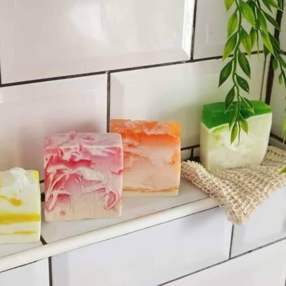 White light at home – wholesale Bar Soap – Strawberry Rhubarb Artisan Soap LOAF3