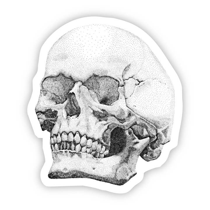 Big Moods - Wholesale Sticker - Skull Sticker (Black and White)