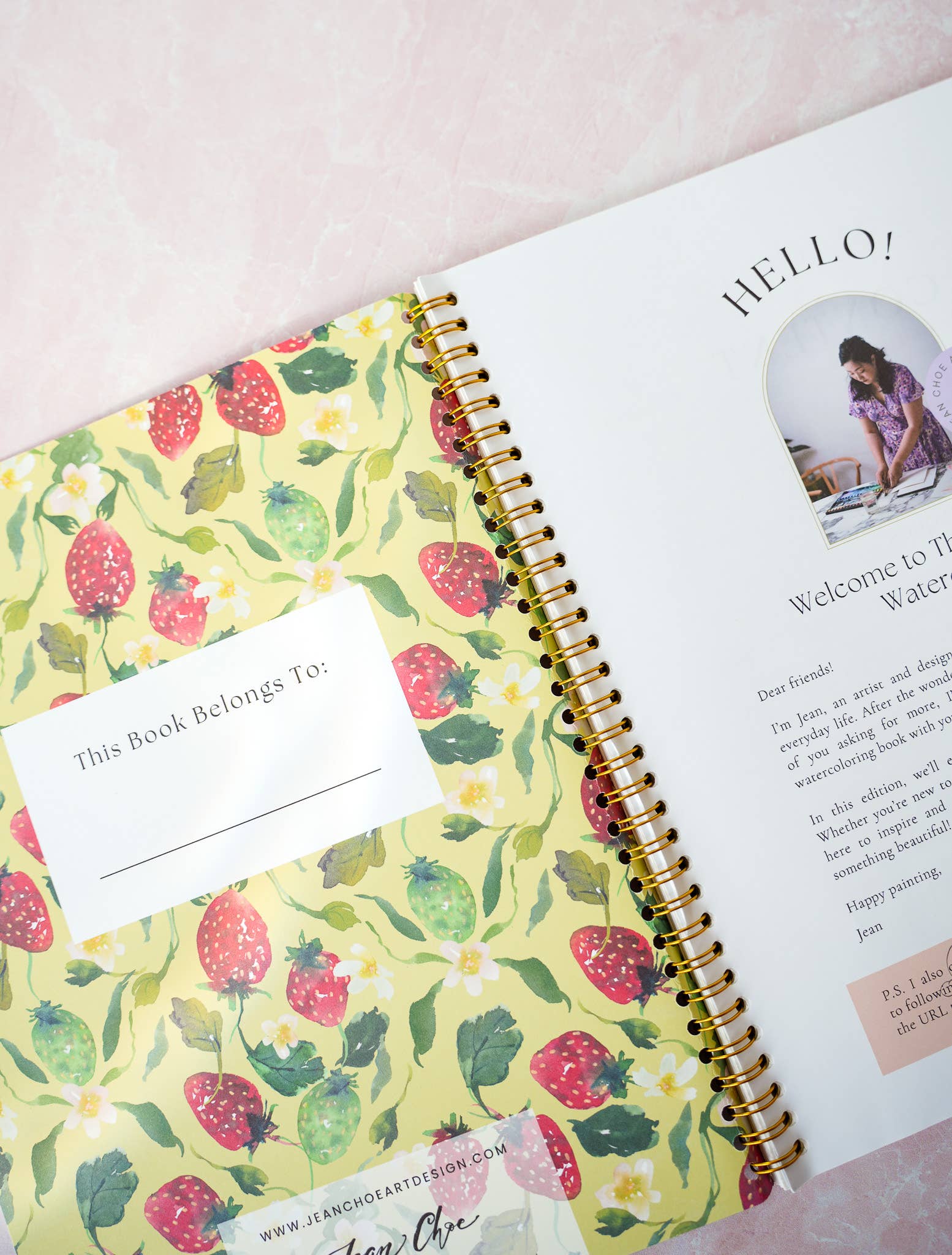 Jean Choe Art & Design - Wholesale Sketchbook/Sketchpad - Fruit Watercolor Workbook: Outlined Coloring Pages to Paint7