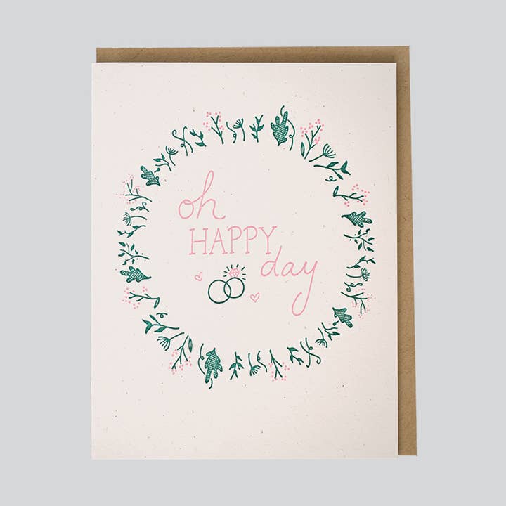 Biglietto di nozze Oh Happy Day per la vendita all'ingrosso da parte di folio press & paperie