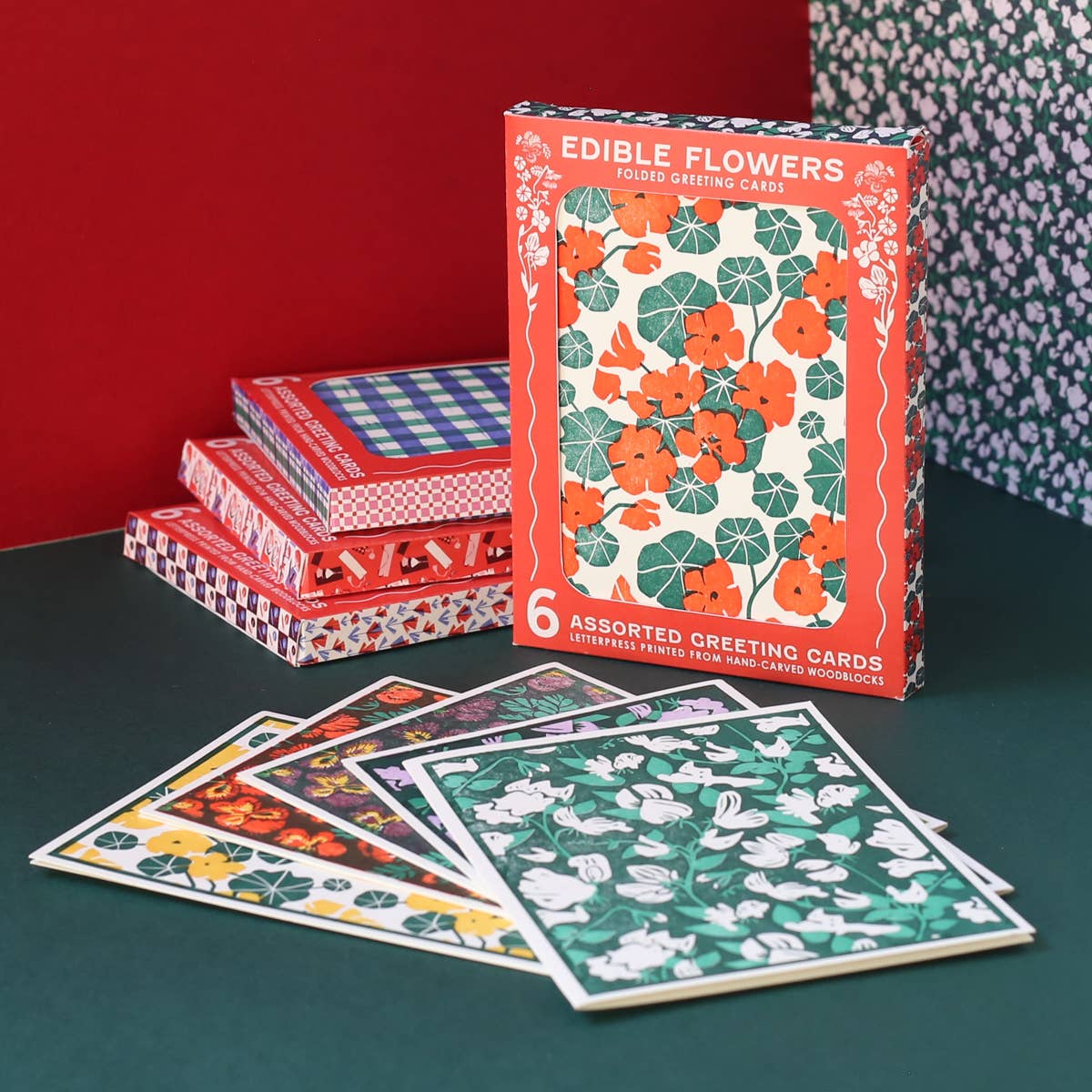 Heartell Press - Wholesale Stationery/Notecard Set - Edible Flowers Assorted Letterpress Cards Set8