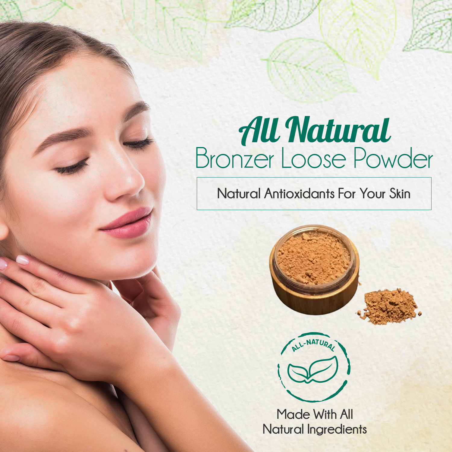 VIAI Beauty - Wholesale Bronzer - BENAT All-Natural Bronzer Loose Powder. Eco-Friendly1