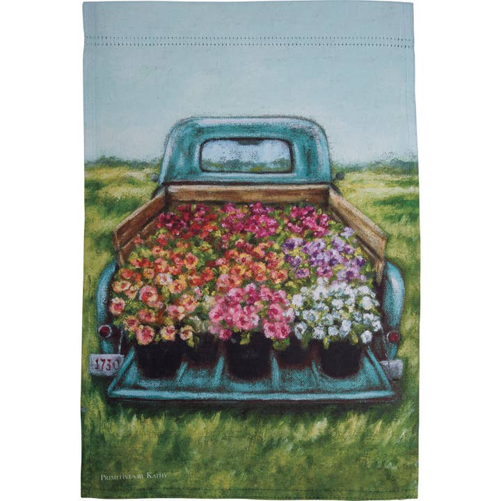 Primitives by Kathy - Wholesale Flag - Blue Truck Garden Flag2