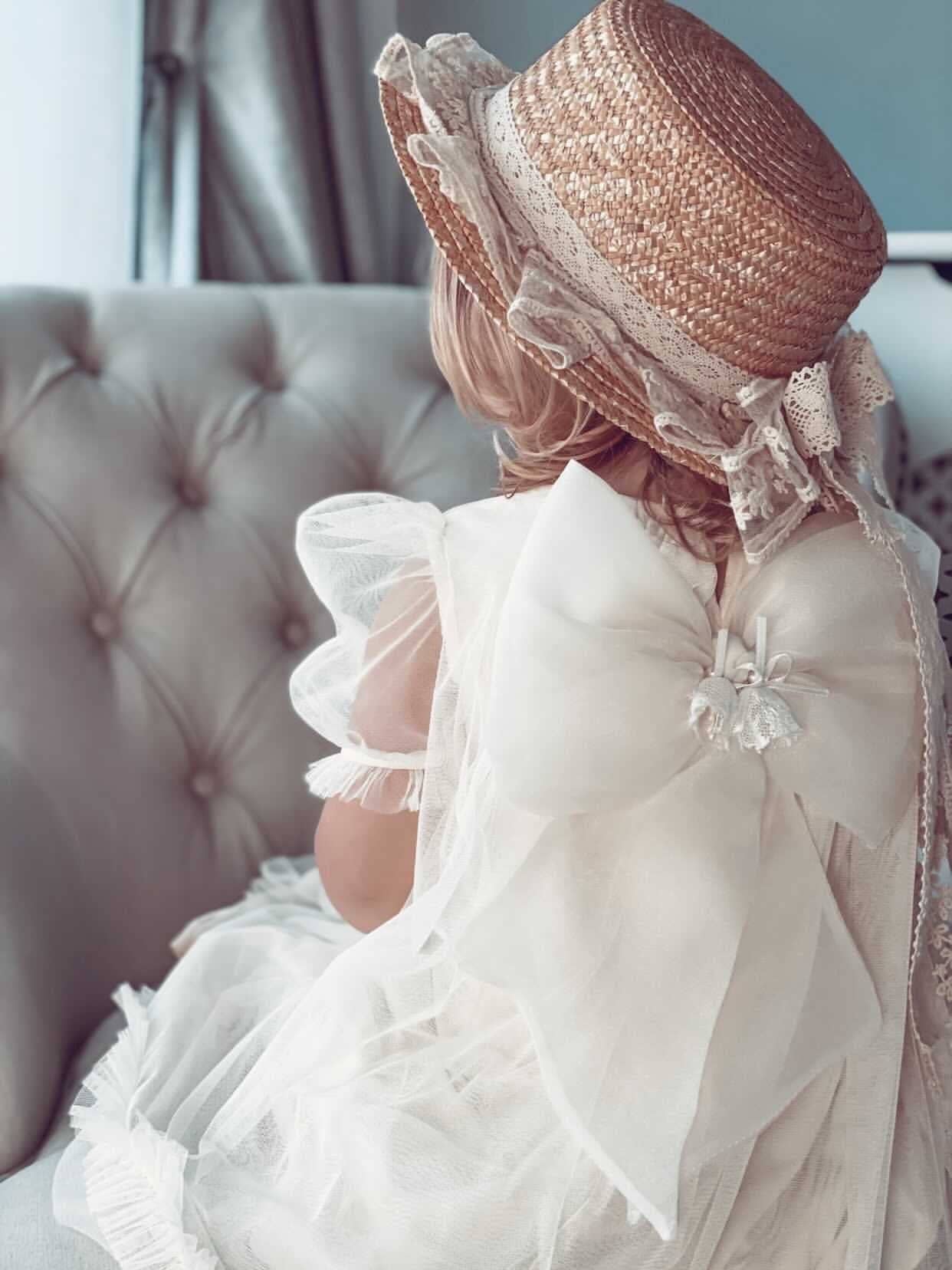 Petite Maison Kids – Vestido - Crianças por atacado – Vestido Bella de tule marfim amanteigado11