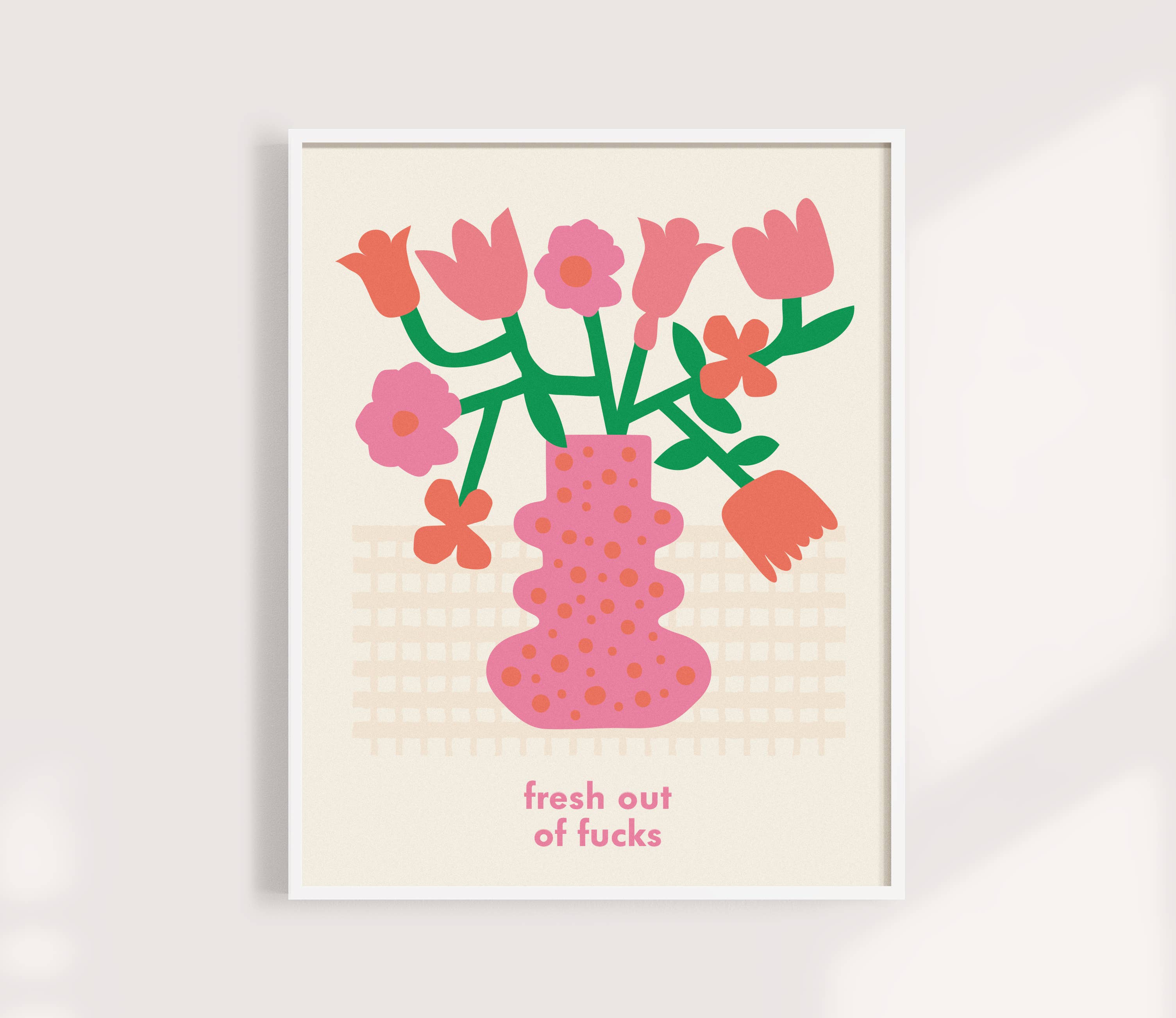 Kuku Studio - Vendita all'ingrosso Stampa artistica - Stampa "Appena Sfornato Di Fregarsene" - Illustrazione di vaso floreale0