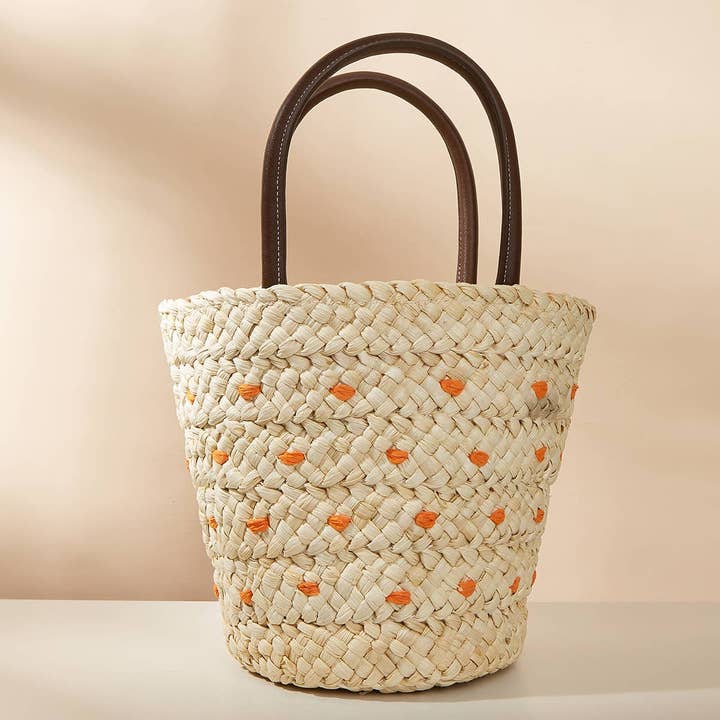 Women Clutch Rattan Woven Wicker Purse Bucket Bag_Cwab0820 for wholesale by Lovenne