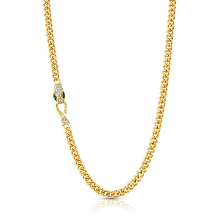 JEN HANSEN - Wholesale Link & Chain Necklace - CUBAN SNAKE CLASP NECKLACE
