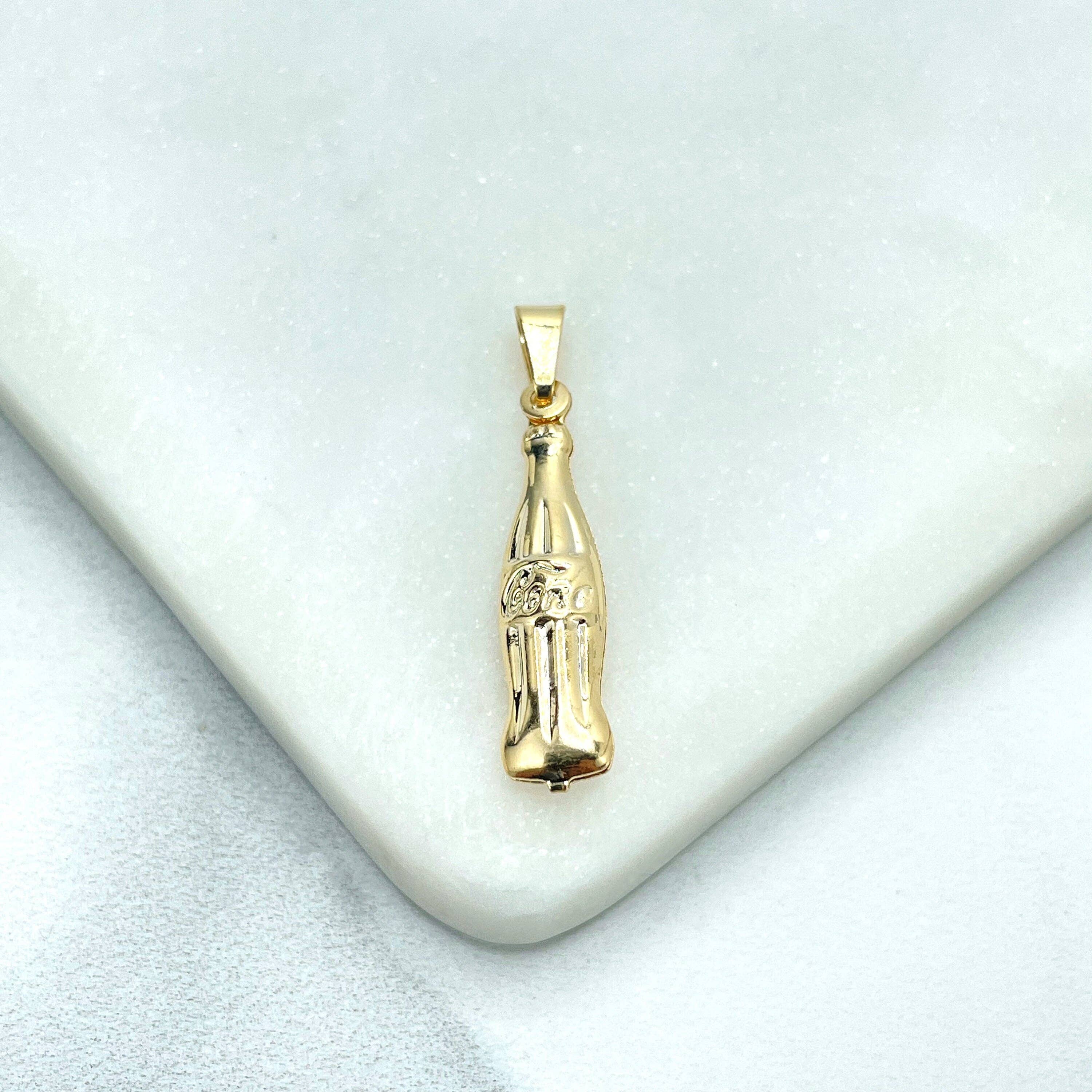 DIJU Jewelry - Wholesale Individual Charm/Pendant - 18k Gold Filled Vintage Coca-Cola Bottle Drink Soda Charm, Cola Coke Bottle Vintage Style Charms Pendant Wholesale Jewelry Making Supplies2