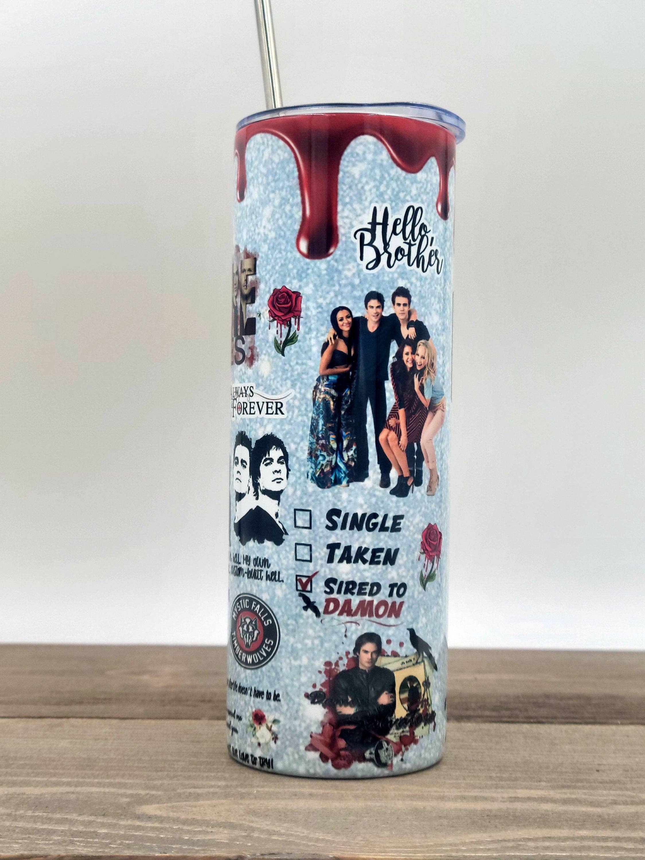 LGH Designs - Wholesale Insulated Mug/Tumbler - Vampire Diaries Tumbler- Vampire Diaries Fan Page, Team Damion, Team Stefan, Vampires, Hello Brother3