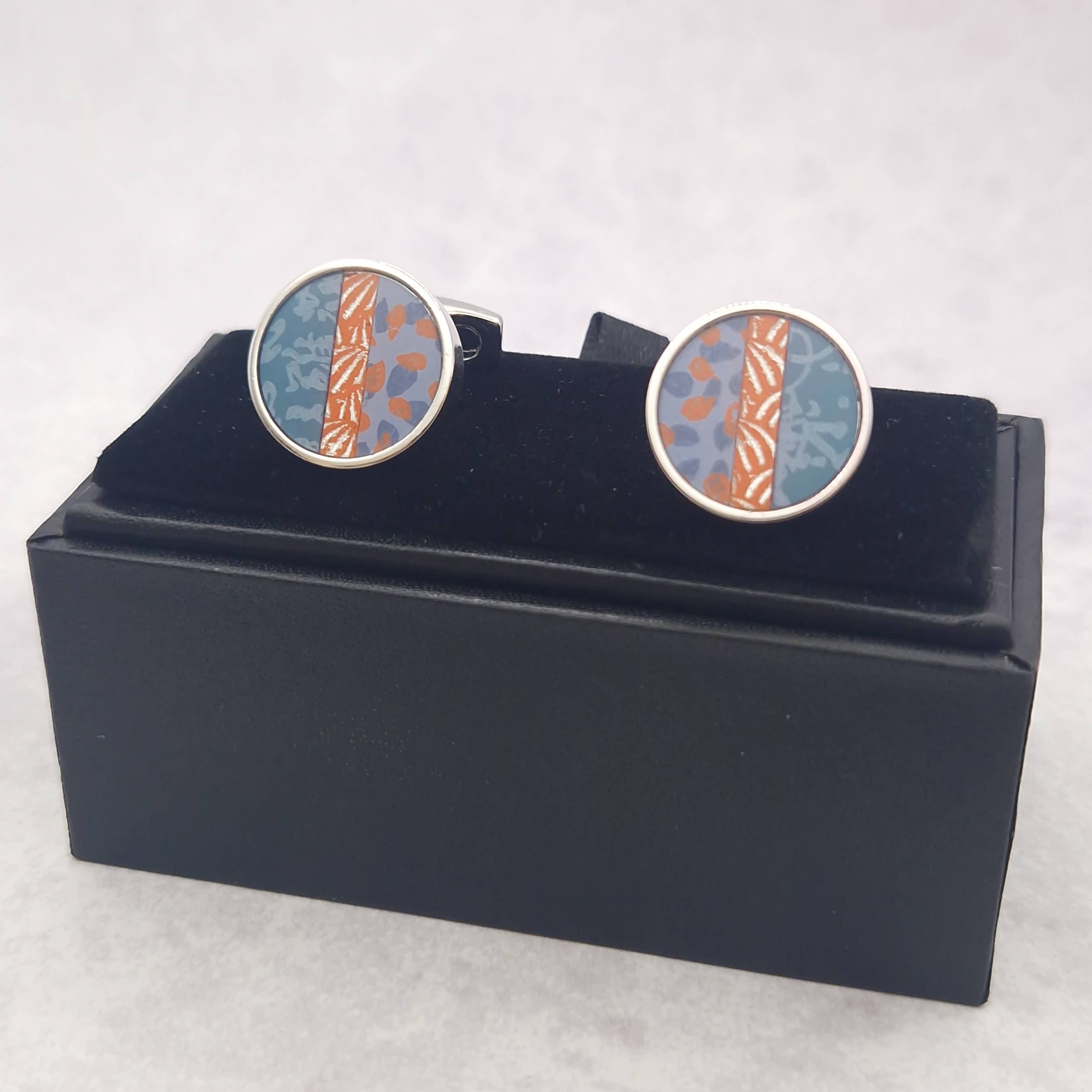 Circle & Dash – wholesale Cufflinks – Cufflinks - Blue Coral2