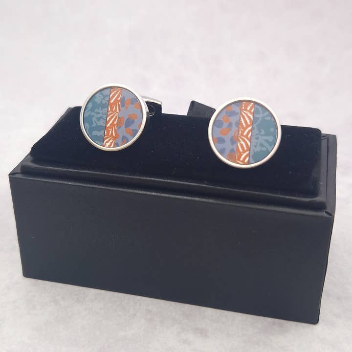Circle & Dash – wholesale Cufflinks – Cufflinks - Blue Coral2