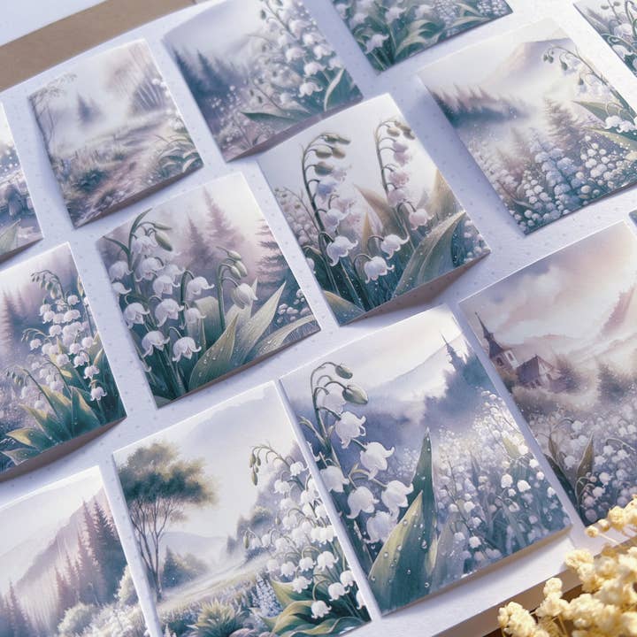 T's Stationery - Wholesale Sticker - 16pcs "Lily Of The Valley" Scenery Sticker Pack5