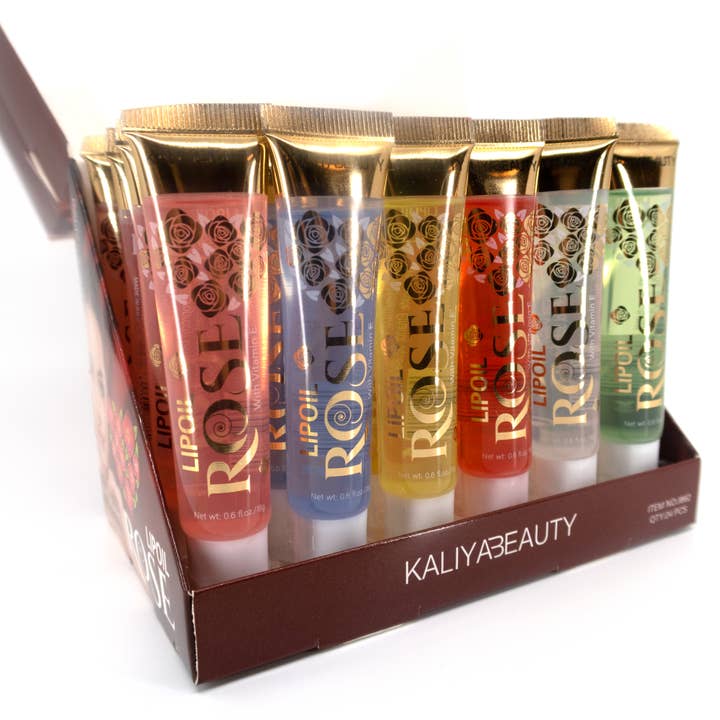 ASSORTED KALIYA BEAUTY ROSE LIP OIL 862 (24PC) for wholesale on Faire
