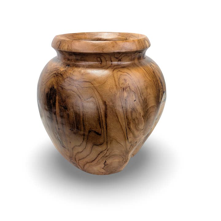 baligood - Wholesale Vase - Natural Teakwood Vase, Carved Wood Vase, Distressed Wood Vase,11