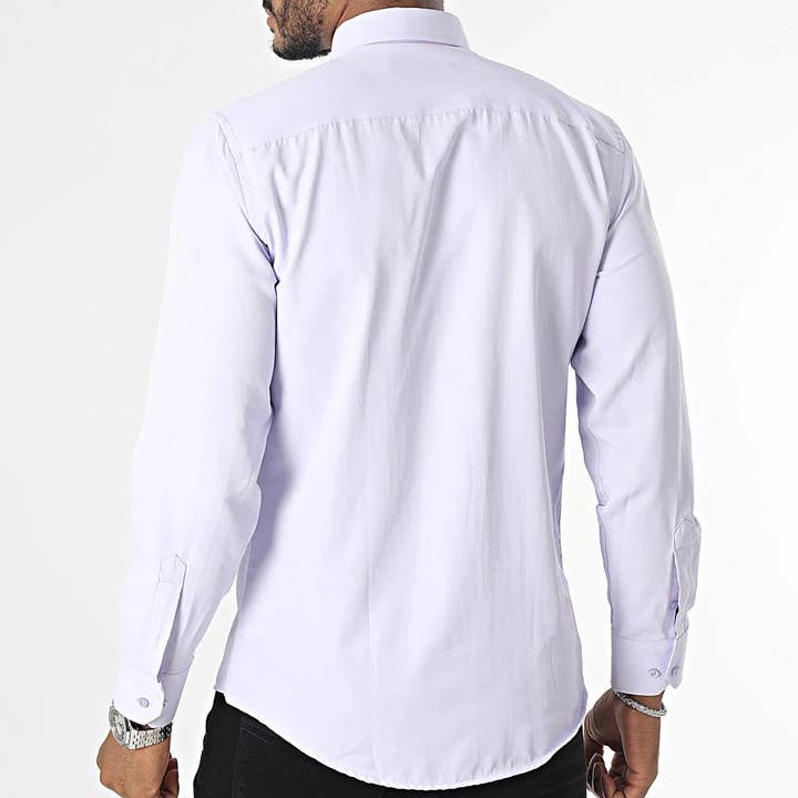 MACKTEN - Wholesale Button Down Shirt - Men's - Men's slim lavender shirt2