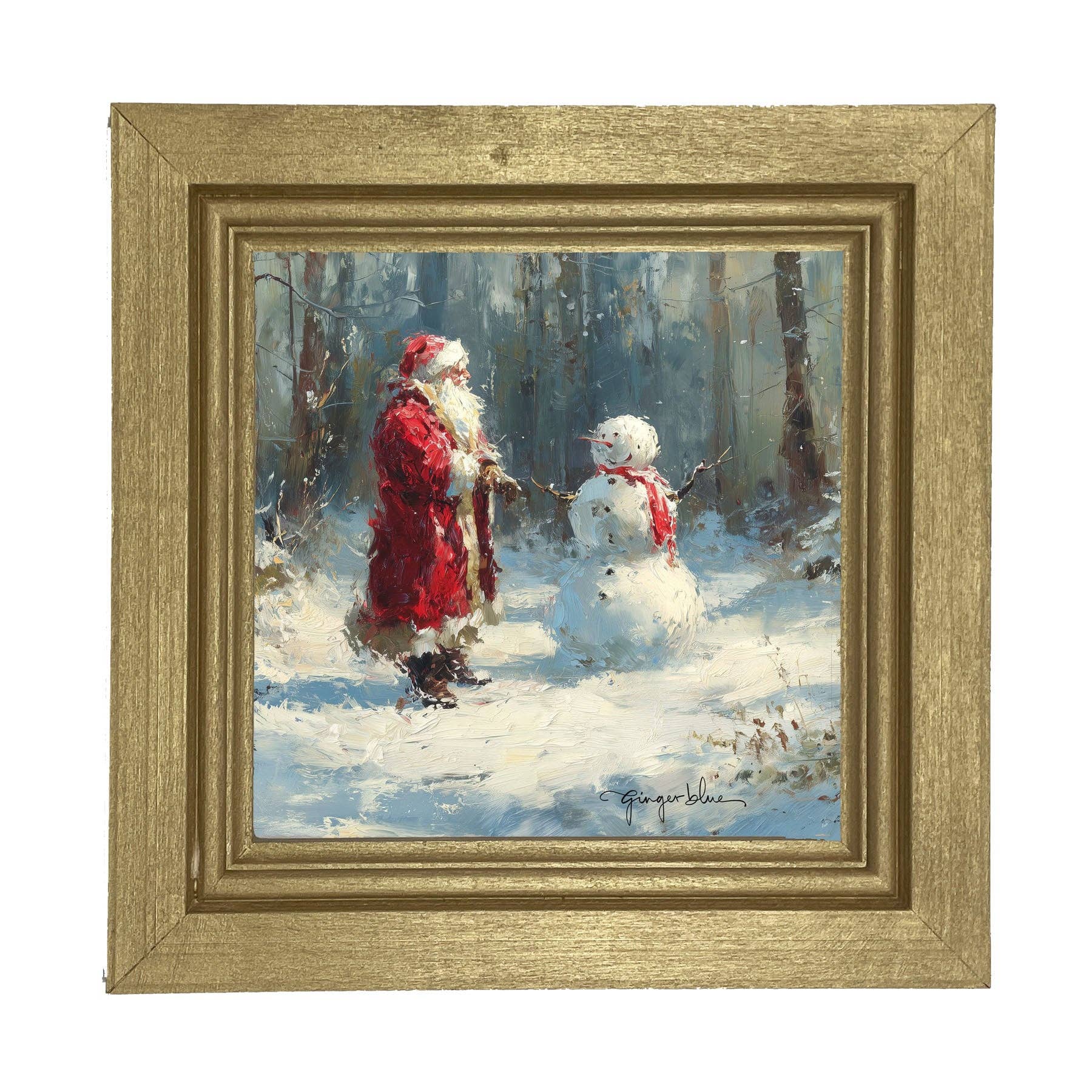 ginger blue - Wholesale Christmas Wall Art - Santa and the Snowman13