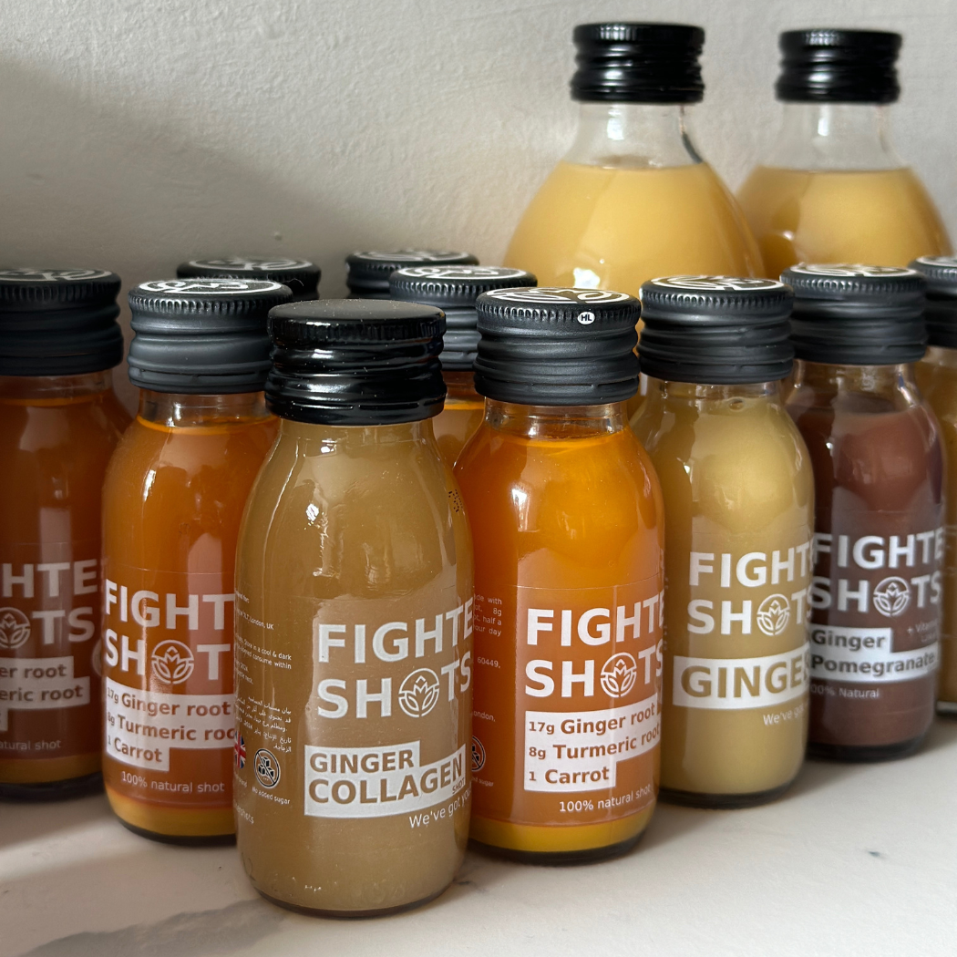 Fighter Shots - Wholesale Oral Supplement/Vitamin - Ginger + Marine Collagen 3,000mg welness shot 12x60ml4