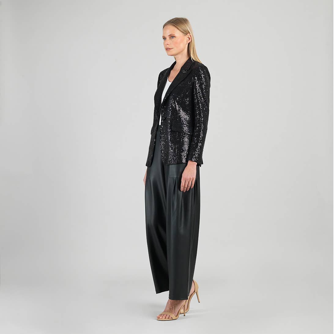 Black JK124S - Sequin Knit - Signature Pocket Blazer for wholesale on Faire1