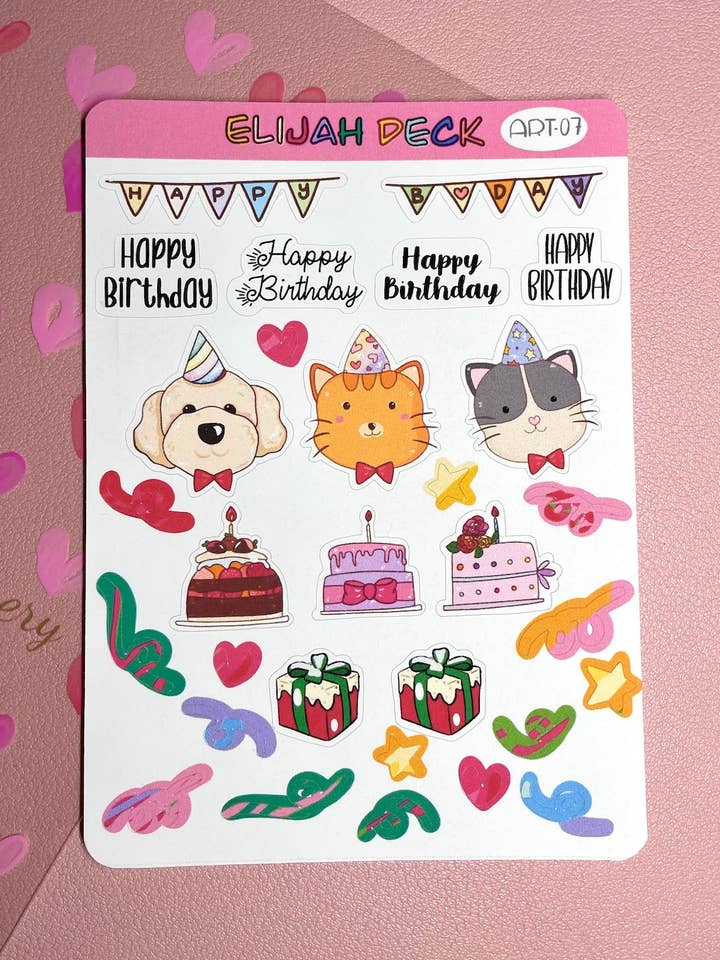 Fødselsdagsklistermærkeark | Fødselsdagsklistermærker | Mat for engroshandel hos ElijahDeck