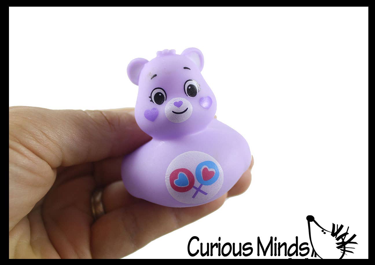 Curious Minds Toys - Wholesale Bath Toy - Baby - 1 Care Bear 2" Rubber Ducks - Rubber Duckies - Cute Novelty 2