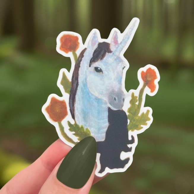 Magischer Einhorn-Fantasie-Aufkleber, Feen-Märchen-Abziehbild für den Großhandel von Kaleigh Day Art