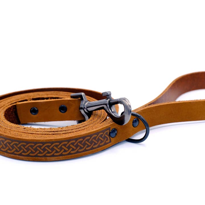 Euro-Dog Collars and Leads – trela - Cão por atacado – Trela de Couro para Cão Estilo Desportivo Celta Extra Argola em D Fecho Metálico4