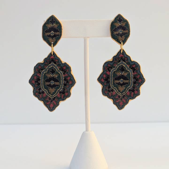 Katie Lynne - Vintage Textile Jewelry - Wholesale Dangle Earrings - Catherine Statement Earring1