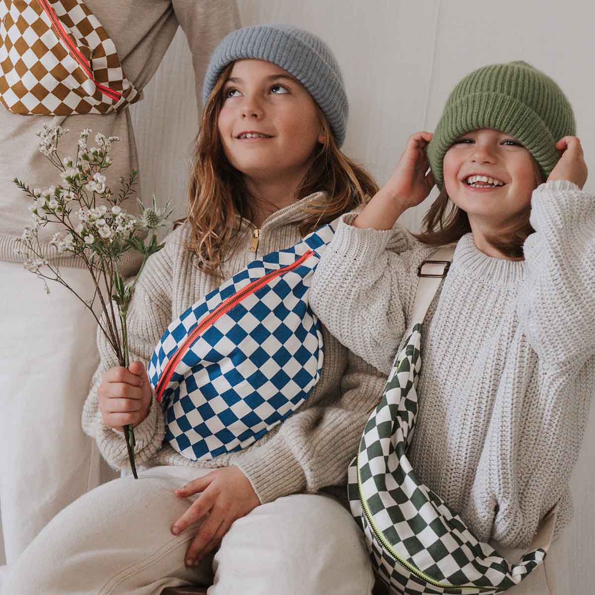 Rose in April - Wholesale Messenger Bag - Women's - WOMEN BUM BAG CHECKERBOARD CARAMEL10