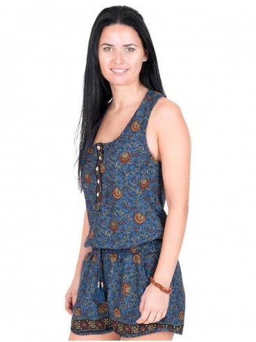 Blue Silk Jumpsuit for wholesale by Kimago Look