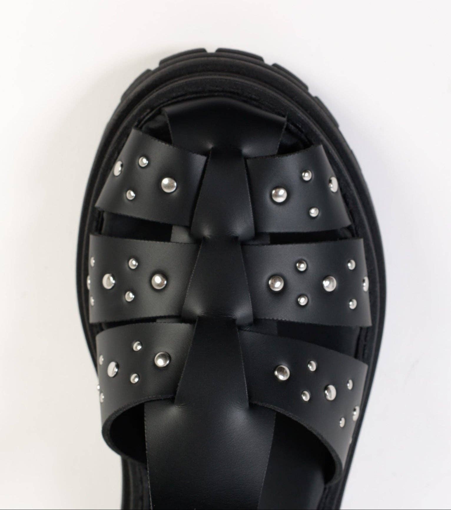 KMB Shoes - Wholesale Sandals - Women's - CALA STUDS BLACK- Chunky Fisherman Sandals with Studs3