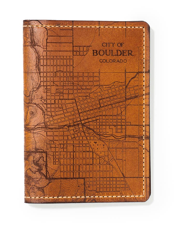 Boulder Map Passport Wallet for wholesale by Tactile Craftworks