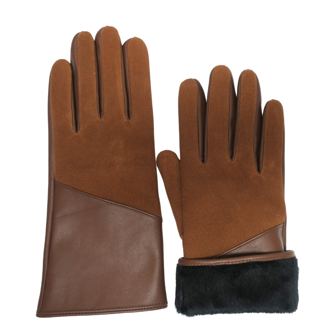 Allesco Inc. - Vente Gants – femme - Gants Club Rochelier en daim et cuir pour femmes, Touch4