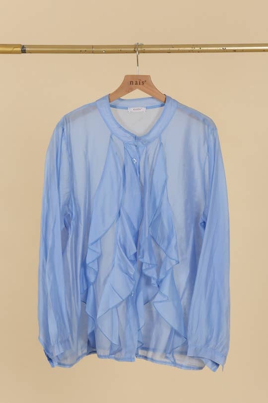 NAÏS PARIS – Engroshandel Bluse - Dame – Skjorte med knapper og flæser over brystet2