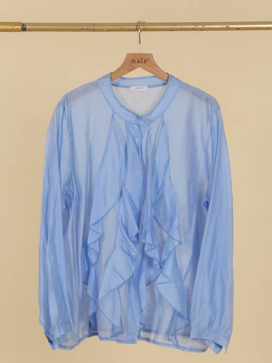 NAÏS PARIS – Engroshandel Bluse - Dame – Skjorte med knapper og flæser over brystet2