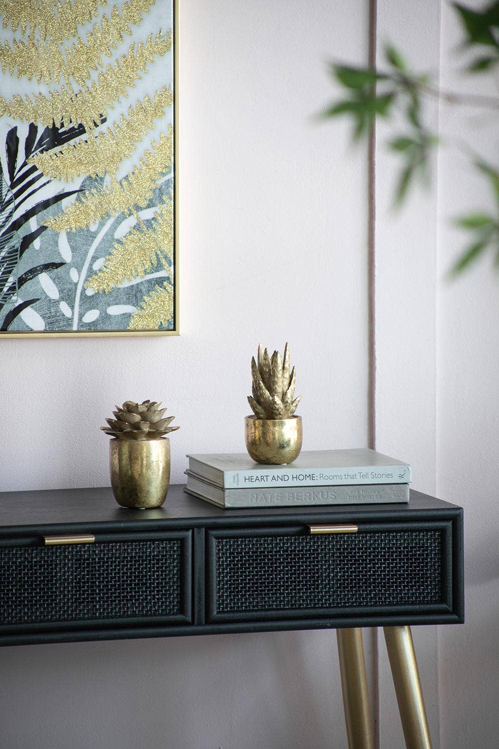 A&B Home Group Inc. - Wholesale Decorative Tabletop Object - D3.5x7" Golden Succulent Resin Planter14