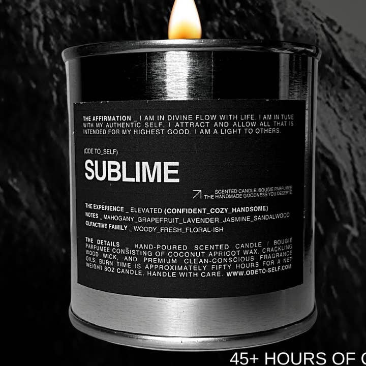 BOUGIE « SUBLIME » pour la vente par ODE TO SELF