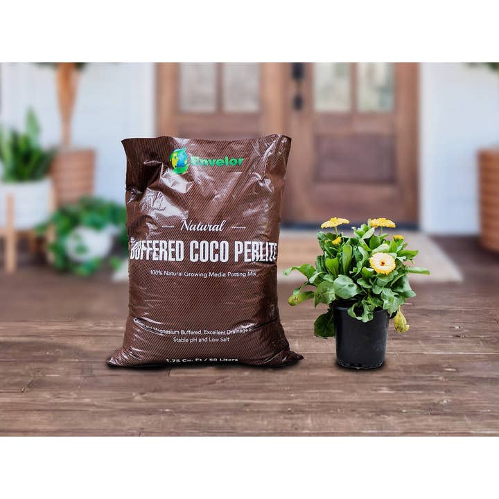 Coir Tan Buffered Coco Perlite Grow Media 50 Liters Bag for wholesale on Faire1